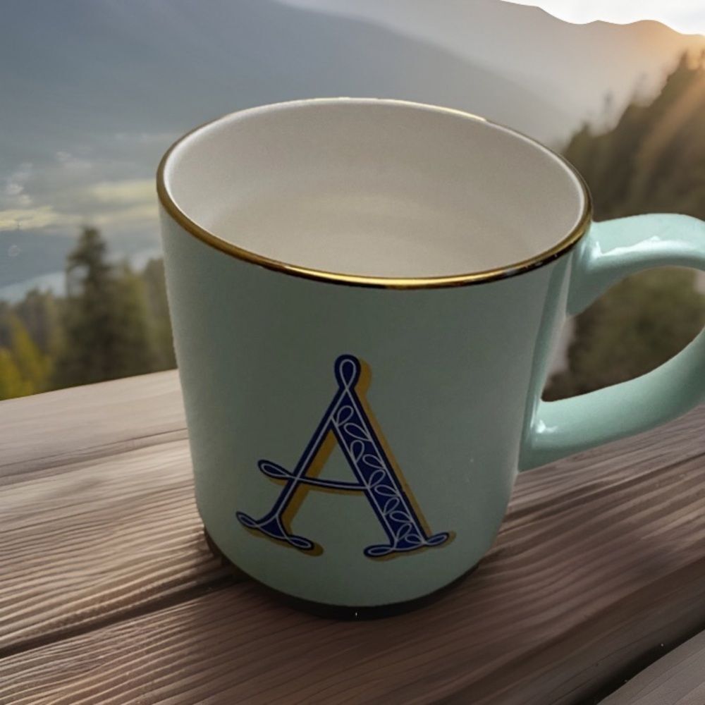 Opalhouse Mint Green Ceramic Mug with Letter A